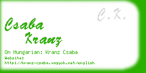 csaba kranz business card